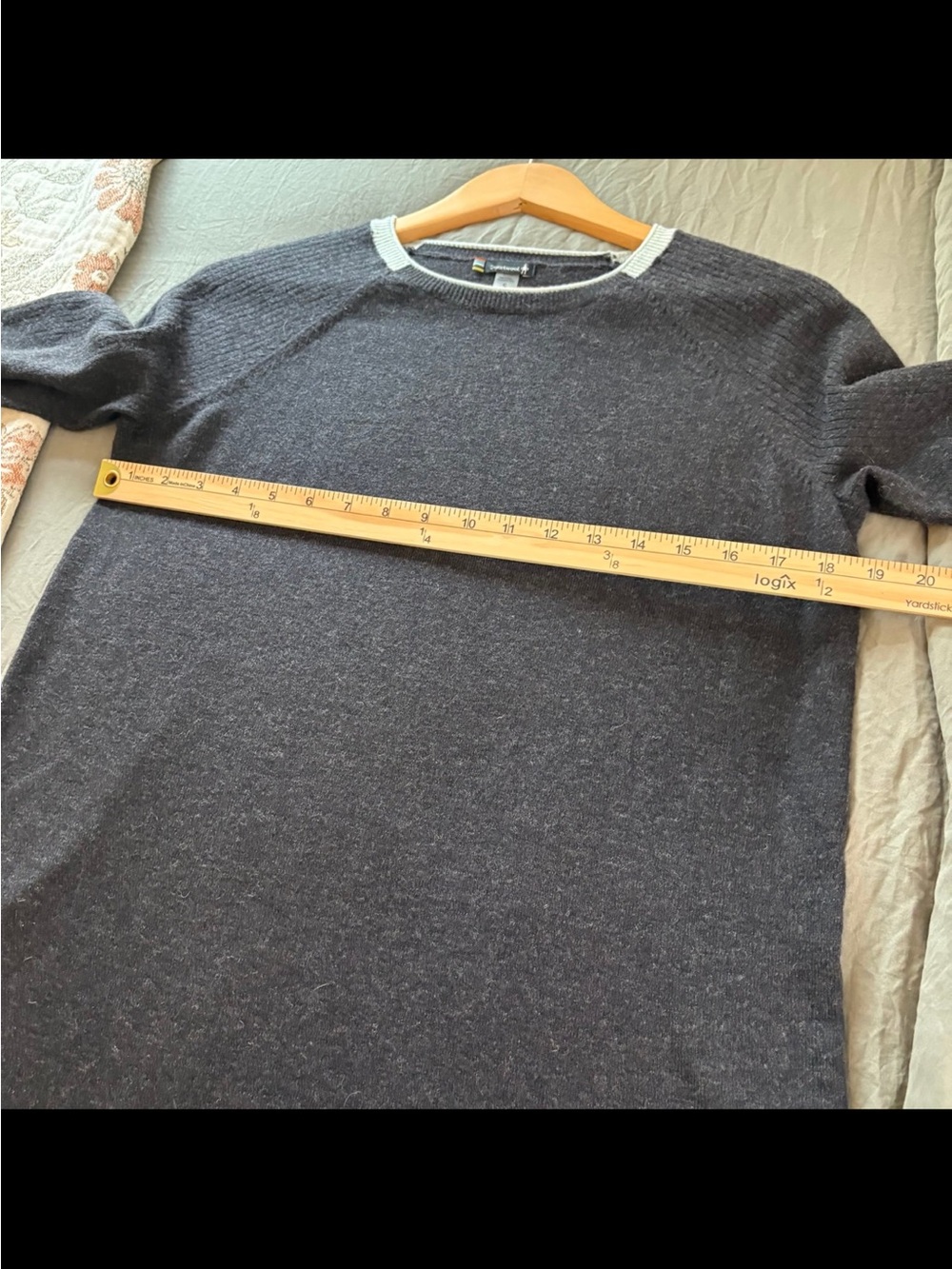 Smartwool Bell Sleeve Crew Neck Sweater Charcoal Heather. Size Small. - Picture 10 of 11